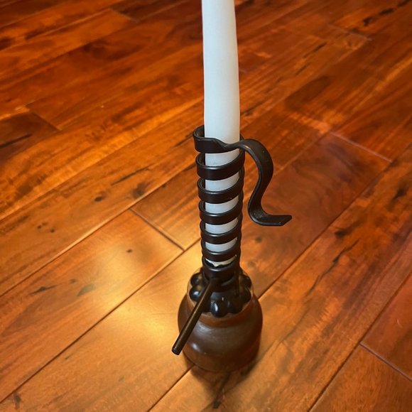 Accents Vintage Spiral Wood Wrought Iron Candle Holder Poshmark